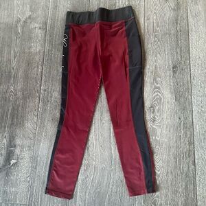 KINGSTON Equestrian burgundy riding leggings with grip.